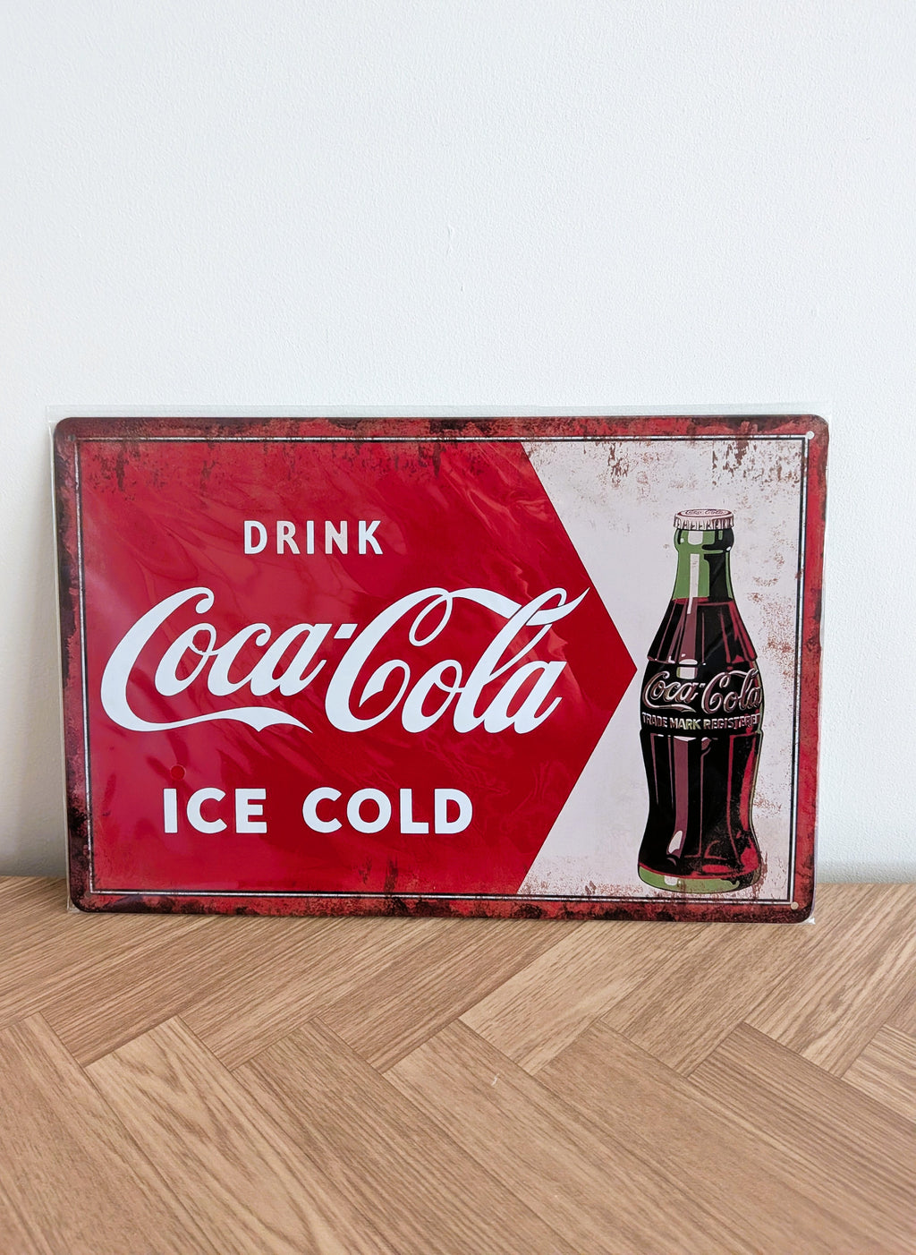 Retro Coca-Cola "Ice Cold" Vintage-Style A4 Metal Wall Sign