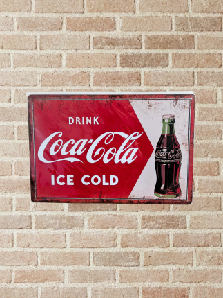 Retro Coca-Cola "Ice Cold" Vintage-Style A4 Metal Wall Sign
