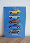 Classic "Fast Fords" Retro Metal Sign – Evolution of Performance Wall Art Print Decor