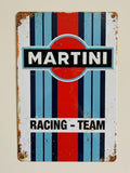 Martini Racing Team Retro Metal Sign | Motorsport Car Garage Wall Art Print Plaque