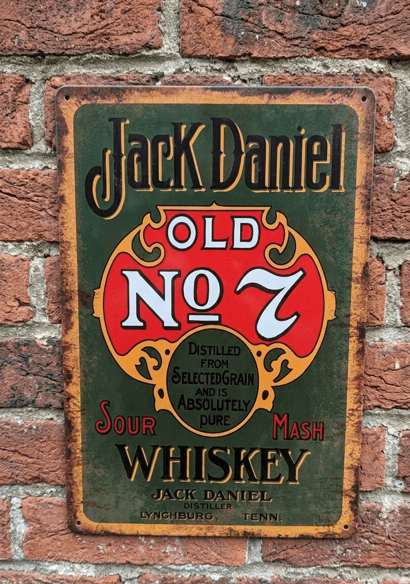 Vintage Jack Daniel’s Old No. 7 Metal Sign – Retro Whiskey Home Bar Wall Art