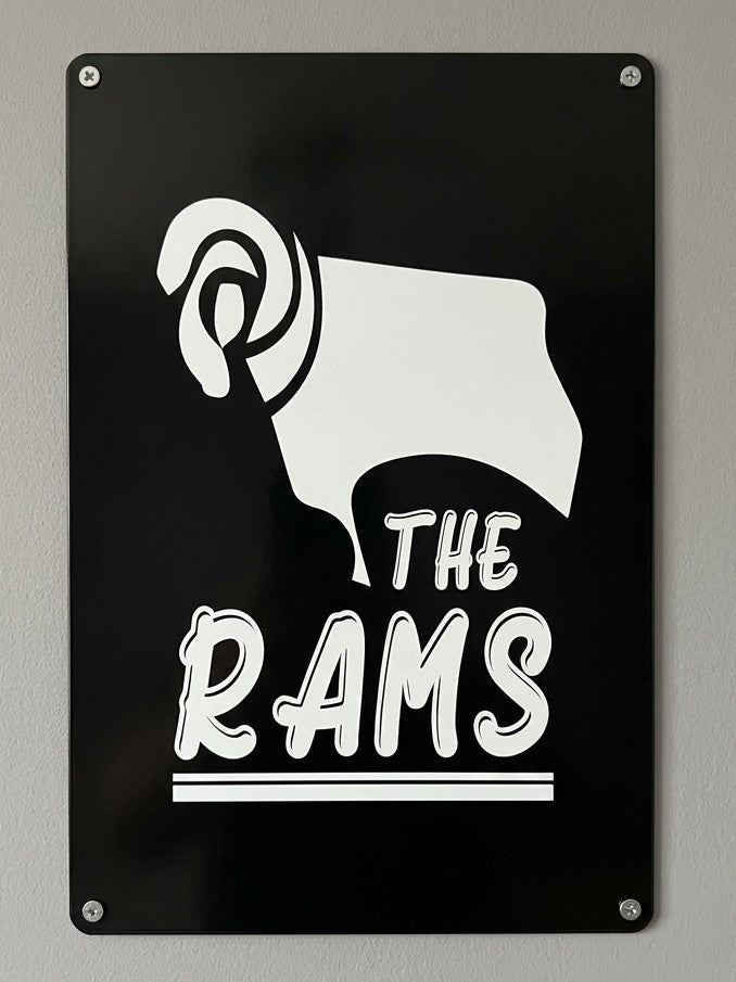 The Rams Derby County FC Metal Sign | Football Fan Wall Art Print Poster