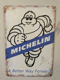 Michelin Man Retro Metal Sign | Bibendum Tyres Car Garage Wall Art Print Plaque