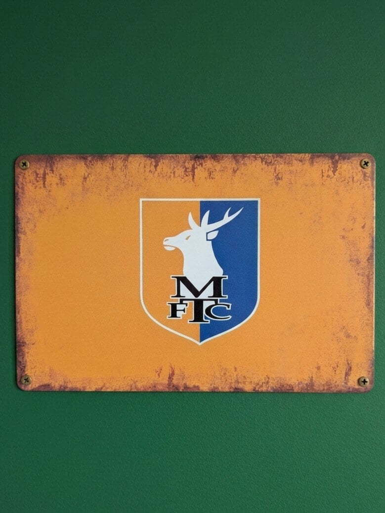 Mansfield Town FC Retro Metal Sign | Stags Football Club Wall Art Print Plaque