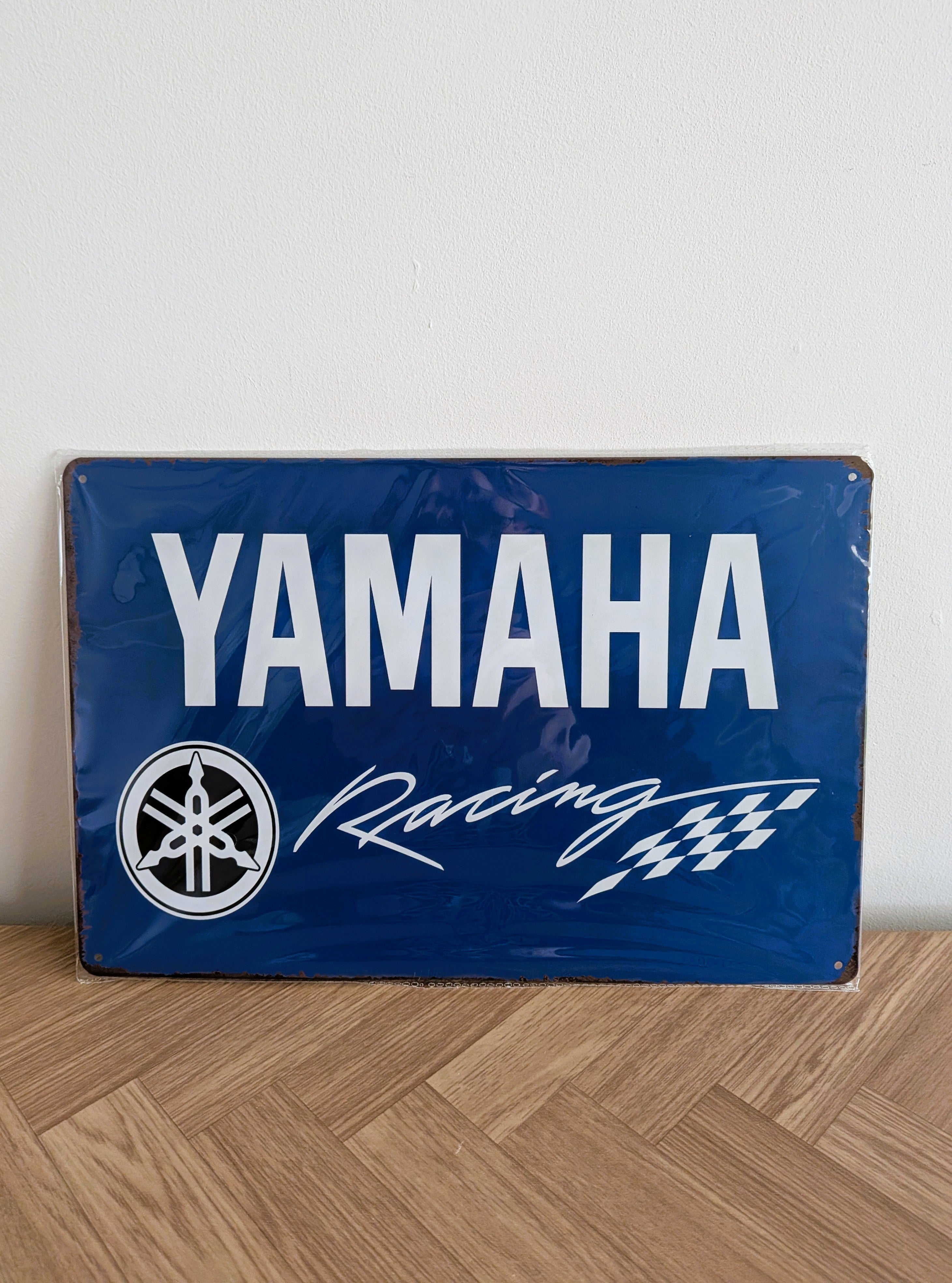 Yamaha Factory Racing Motorcycle Metal Sign - Retro Garage Wall Art