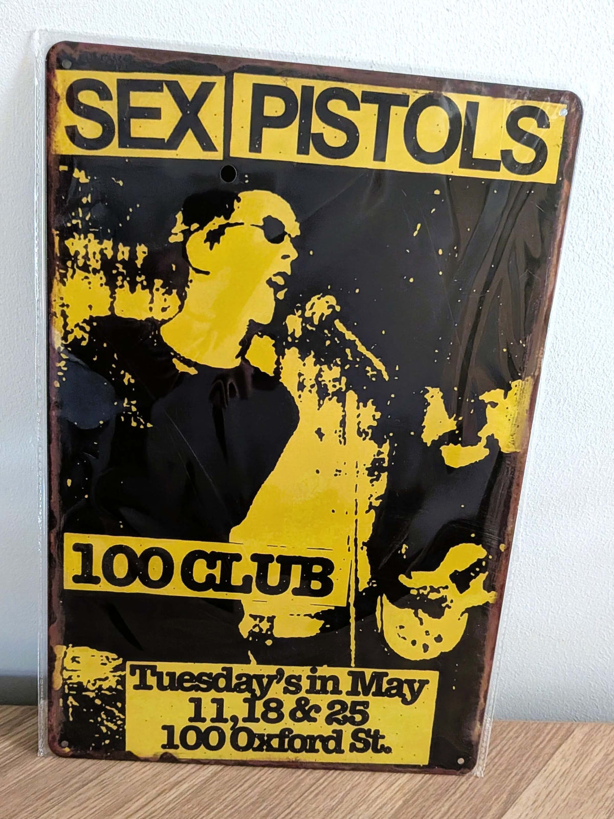 Sex Pistols 100 Club Gig Poster Retro Metal Sign | Punk Rock Music Wall Art Print