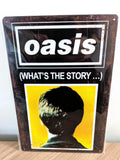 Oasis (What's The Story...) Retro Metal Sign | Britpop Music Wall Art Print Poster