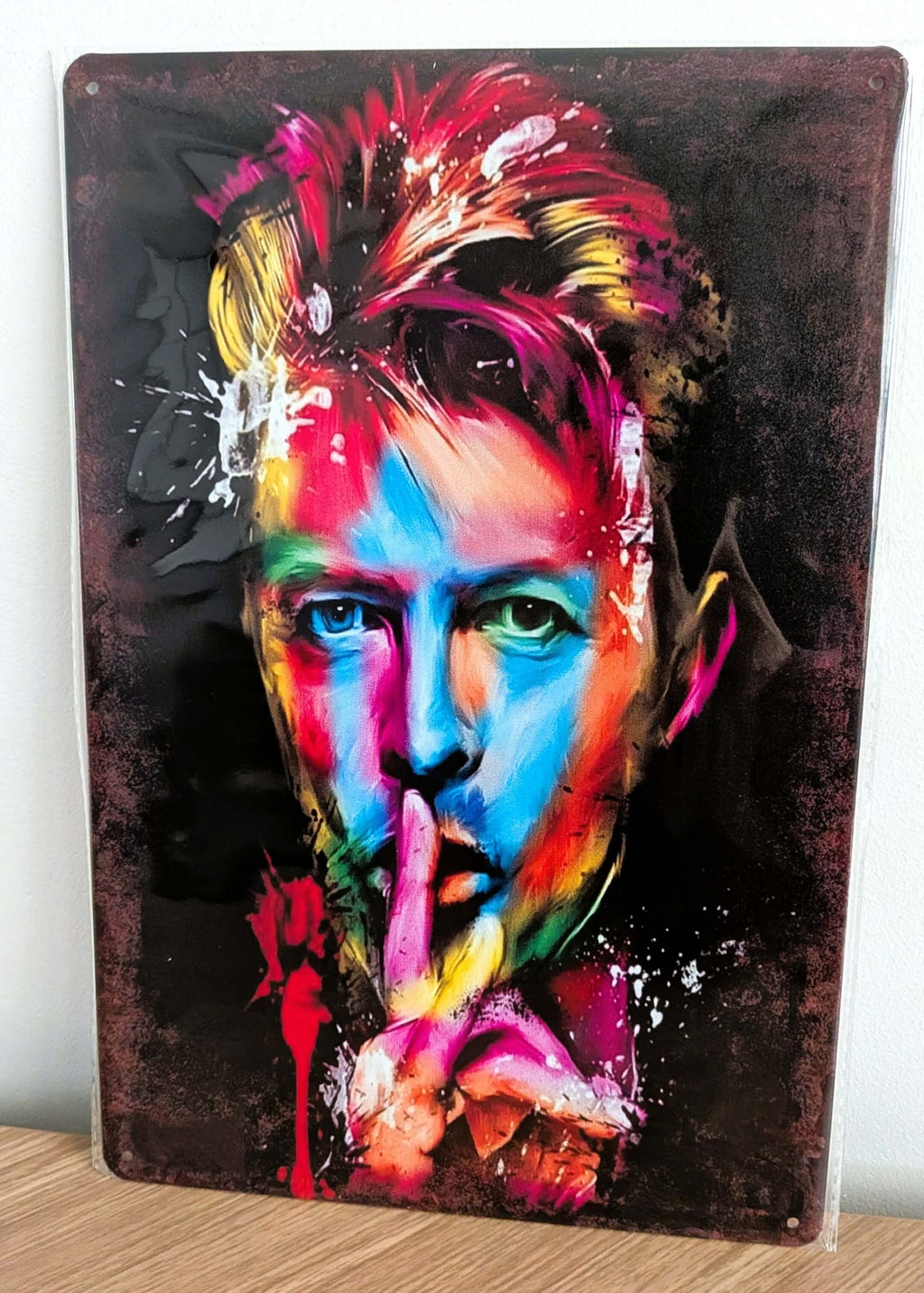 David Bowie Pop Art Retro Metal Sign | Glam Rock Music Wall Decor Print Poster