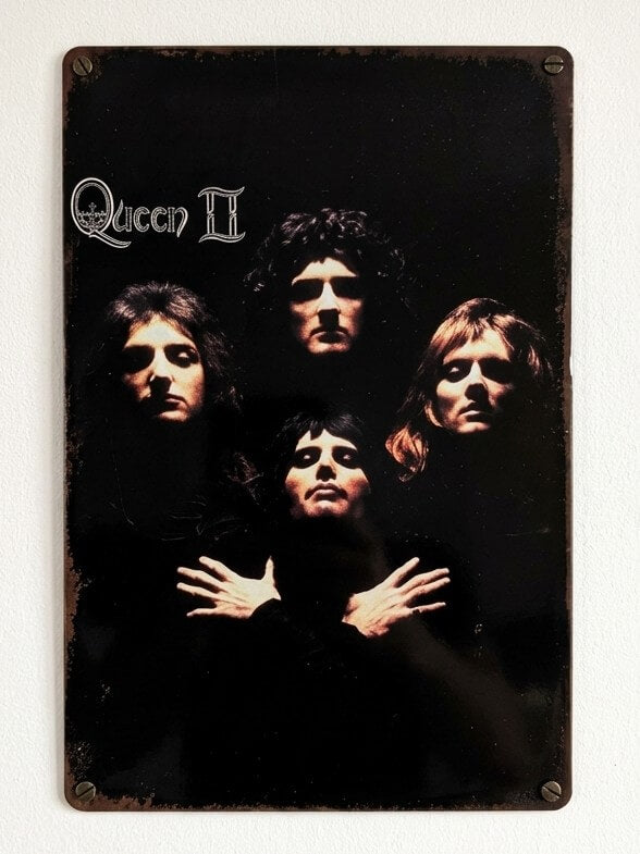 Queen II Album Cover Retro Metal Sign | Classic Rock Band Wall Art Print Poster
