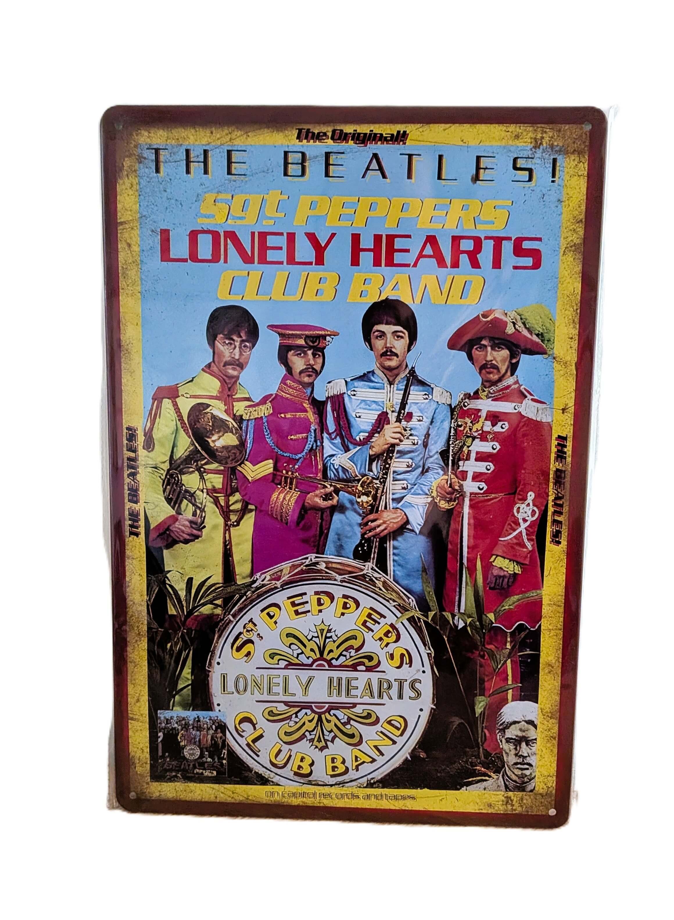 The Beatles Sgt. Pepper’s Metal Sign – Retro 1967 Album Cover Music Wall Art