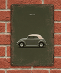 VW Beetle Convertible Retro Metal Sign – Classic Bug Wall Art Print