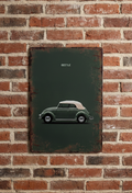 VW Beetle Convertible Retro Metal Sign – Classic Bug Wall Art Print