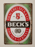 Beck's Beer Retro Metal Sign | Brewery Pub Wall Art Home Bar Print Poster