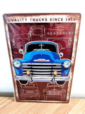 Chevrolet "Quality Trucks Since 1918" Retro Metal Sign | Classic Pickup Garage Wall Art