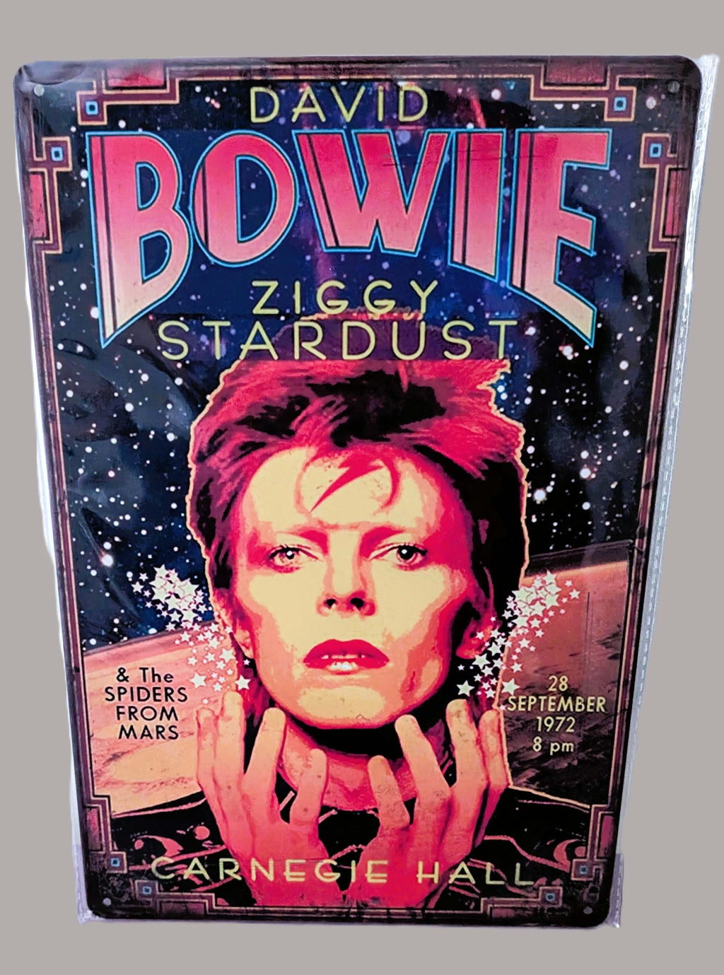 David Bowie Ziggy Stardust Retro Metal Sign | Music Concert Wall Art Print