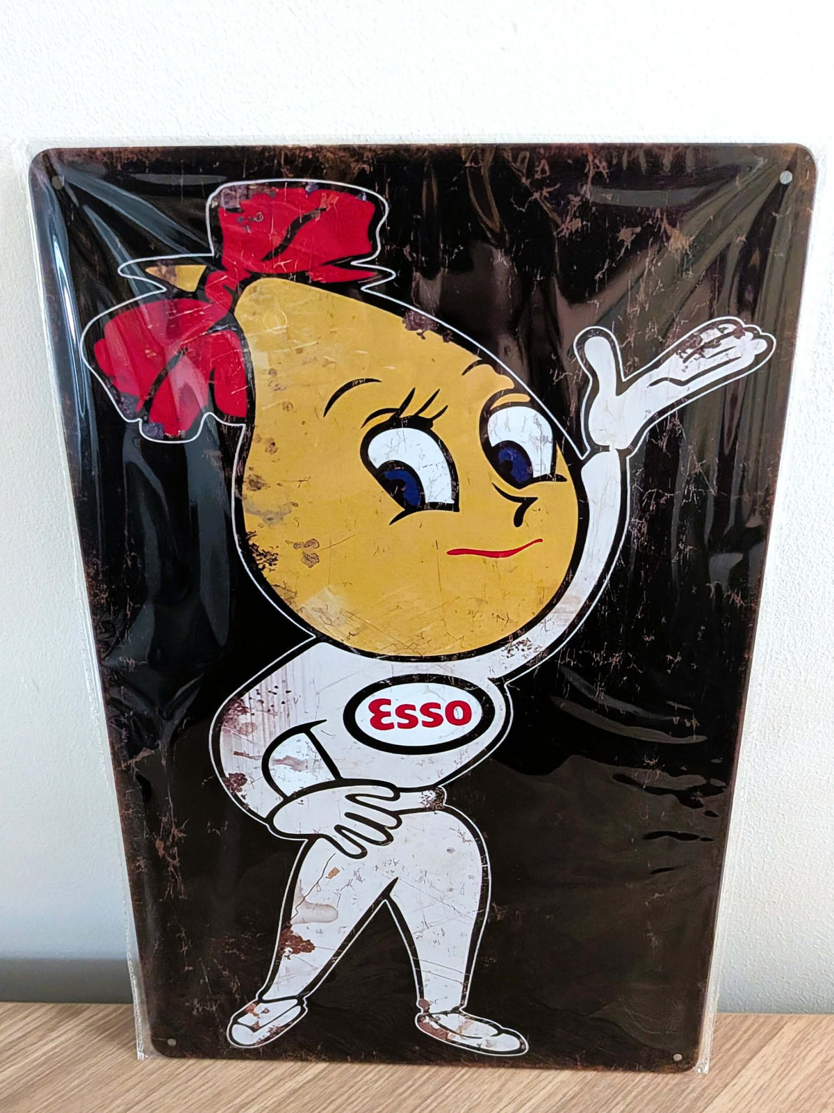 Esso Drop Girl Retro Metal Sign | Petroliana Car Garage Wall Art Print Plaque