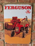 Ferguson Tractor Retro Metal Sign | Harvest Farmhouse Wall Art Print Poster