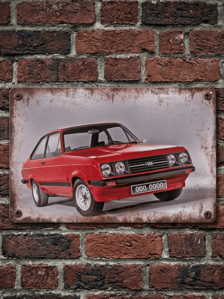 Ford Escort Mk2 RS2000 Retro Metal Sign | Classic Car Garage Wall Art Plaque