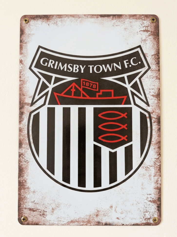 Grimsby Town F.C. Retro Metal Sign | The Mariners Football Wall Art Plaque