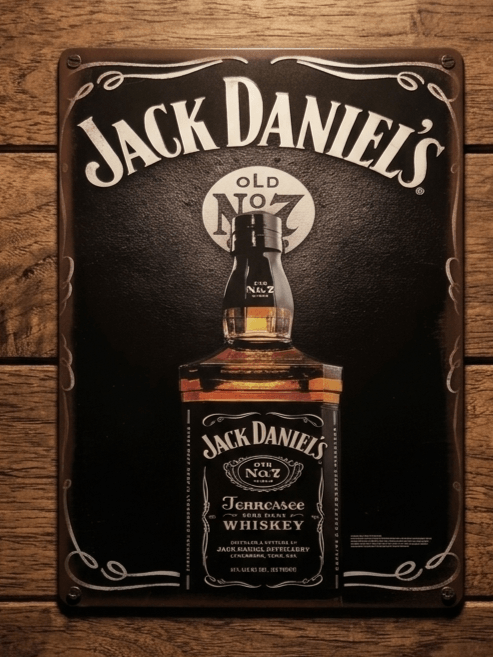 Jack Daniel's Whiskey Retro Metal Sign | Old No. 7 Home Bar Pub Wall Art Decor