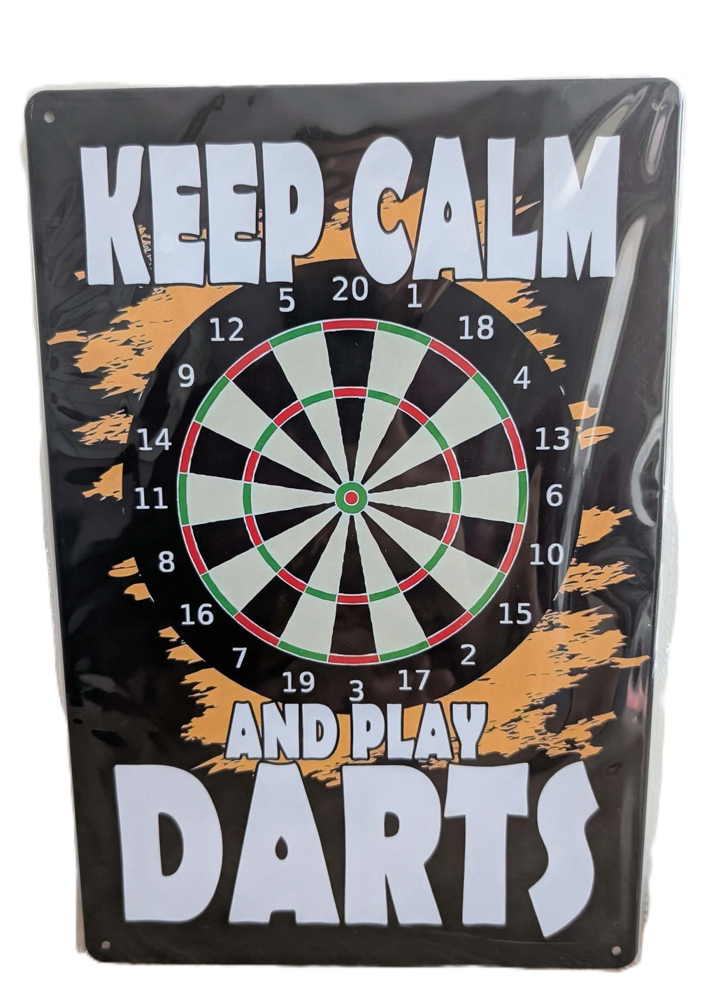 Keep Calm and Play Darts Retro Sign | Pub Game Room Wall Art Decor