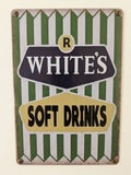 R. White's Soft Drinks Retro Metal Sign |  British Lemonade Wall Art Print Poster