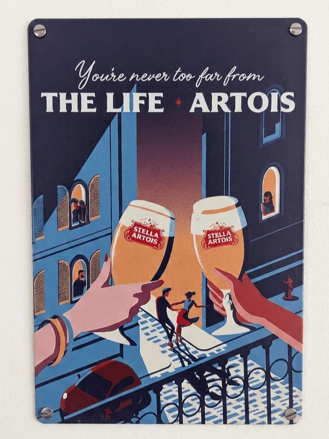 Stella Artois Retro Metal Sign | Home Bar Beer Wall Art Decor Print